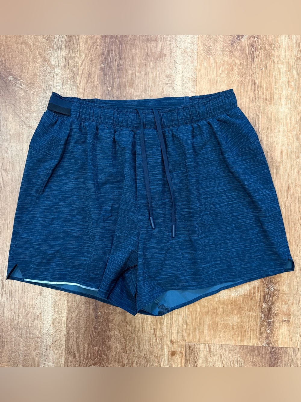 Lululemon Surge Shorts 4” Mens Medium Lined Heather Allover Iron Blue True Navy